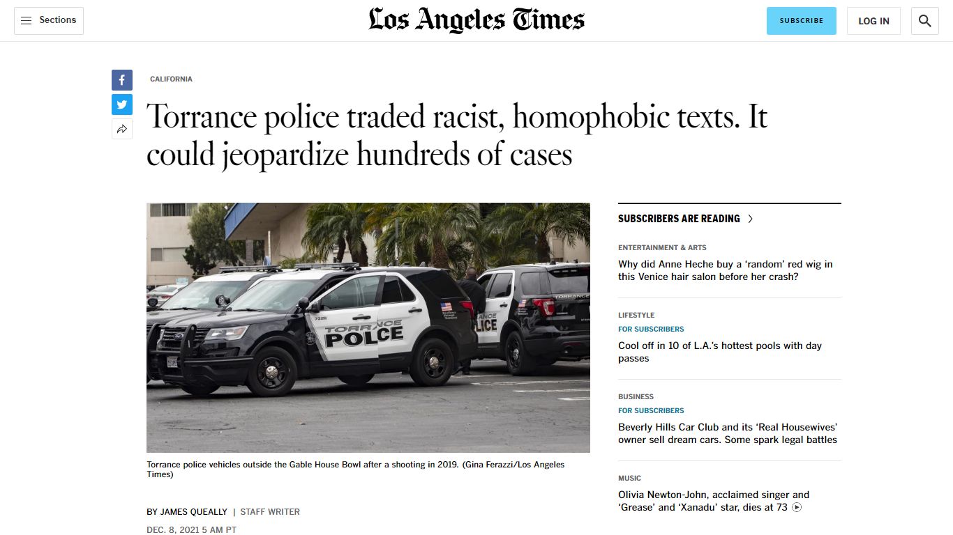 Torrance police's racist texts could jeopardize many cases ...